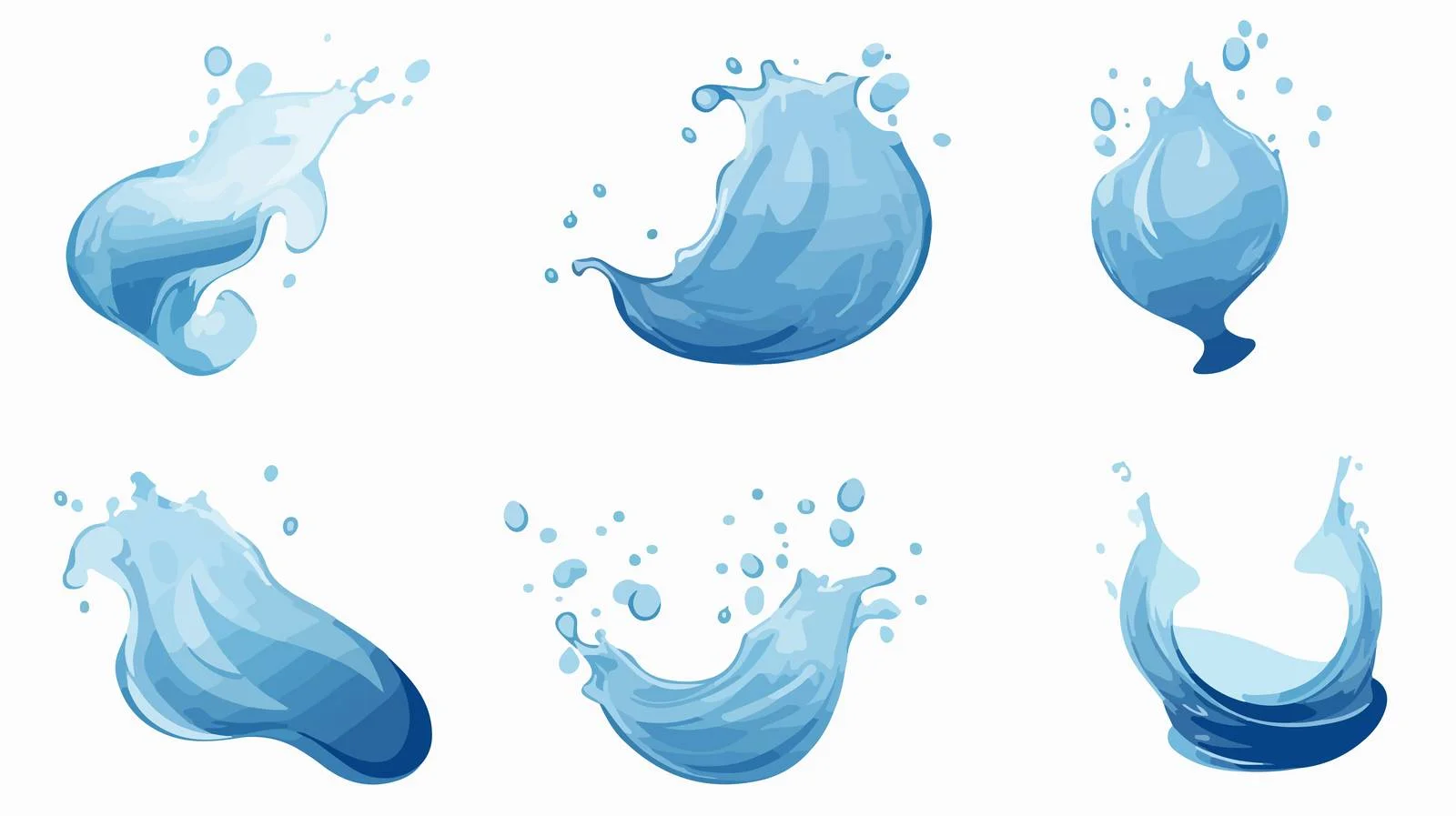 Water Splash Cartoon Collection Stock Image — free download from Dotvec