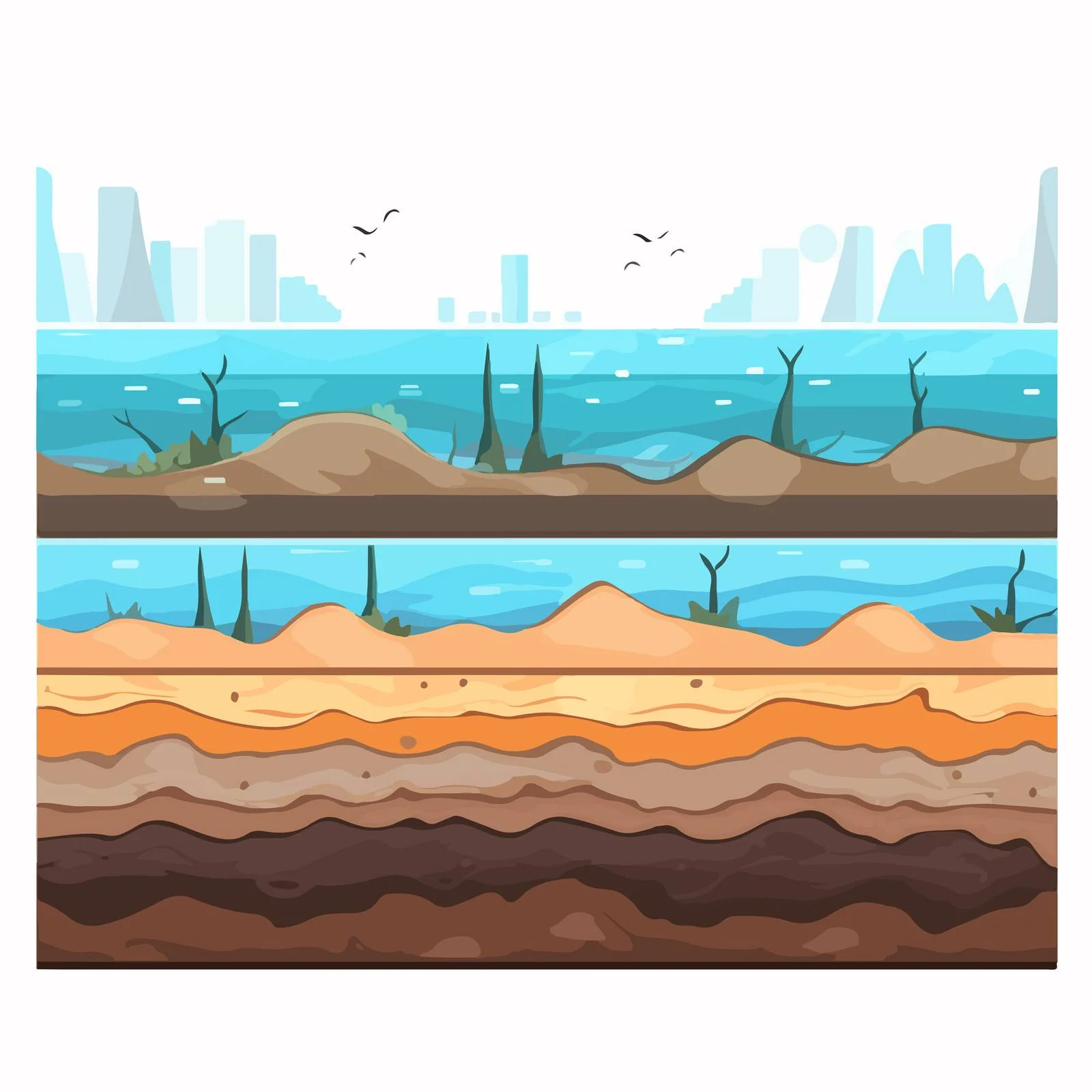 Hydrated soil layers near the sea — free download from Dotvec