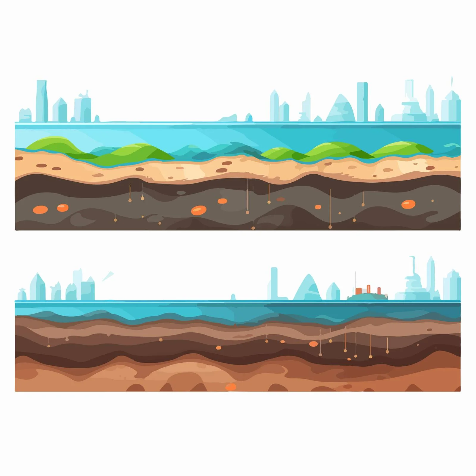 Hydrated Soil Layers near Sea Shoreline – free saturated image from Dotvec