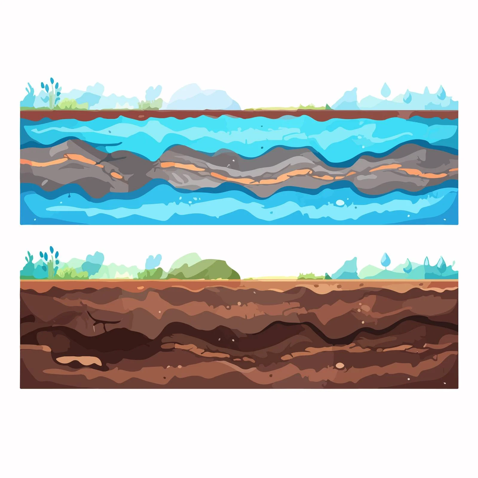 Hydrated soil layers near sea shore — free download from Dotvec