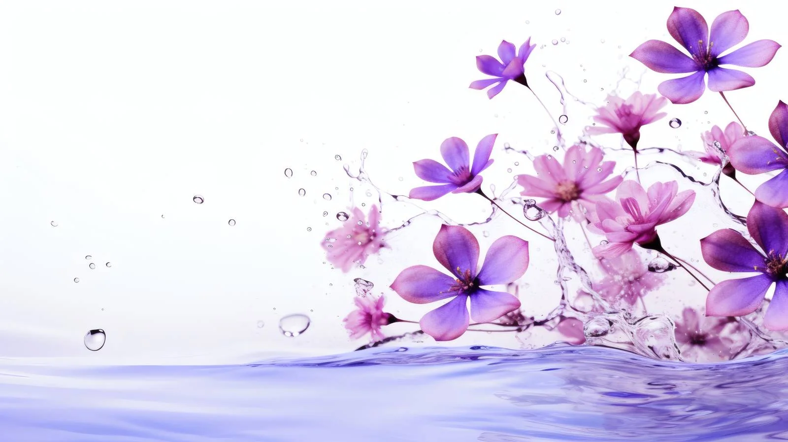 Serene Water Background with Purple Flowers — free download from Dotvec