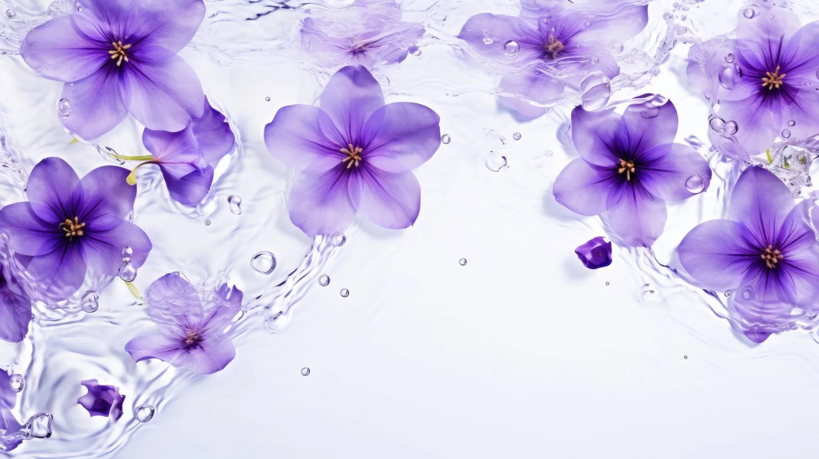 Elegant Water Surface with Isolated Purple Blossoms — free download from Dotvec