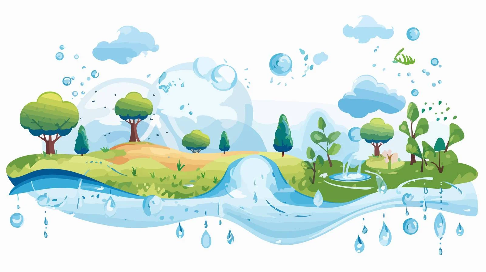 Water Cycle Process Diagram — free download from Dotvec