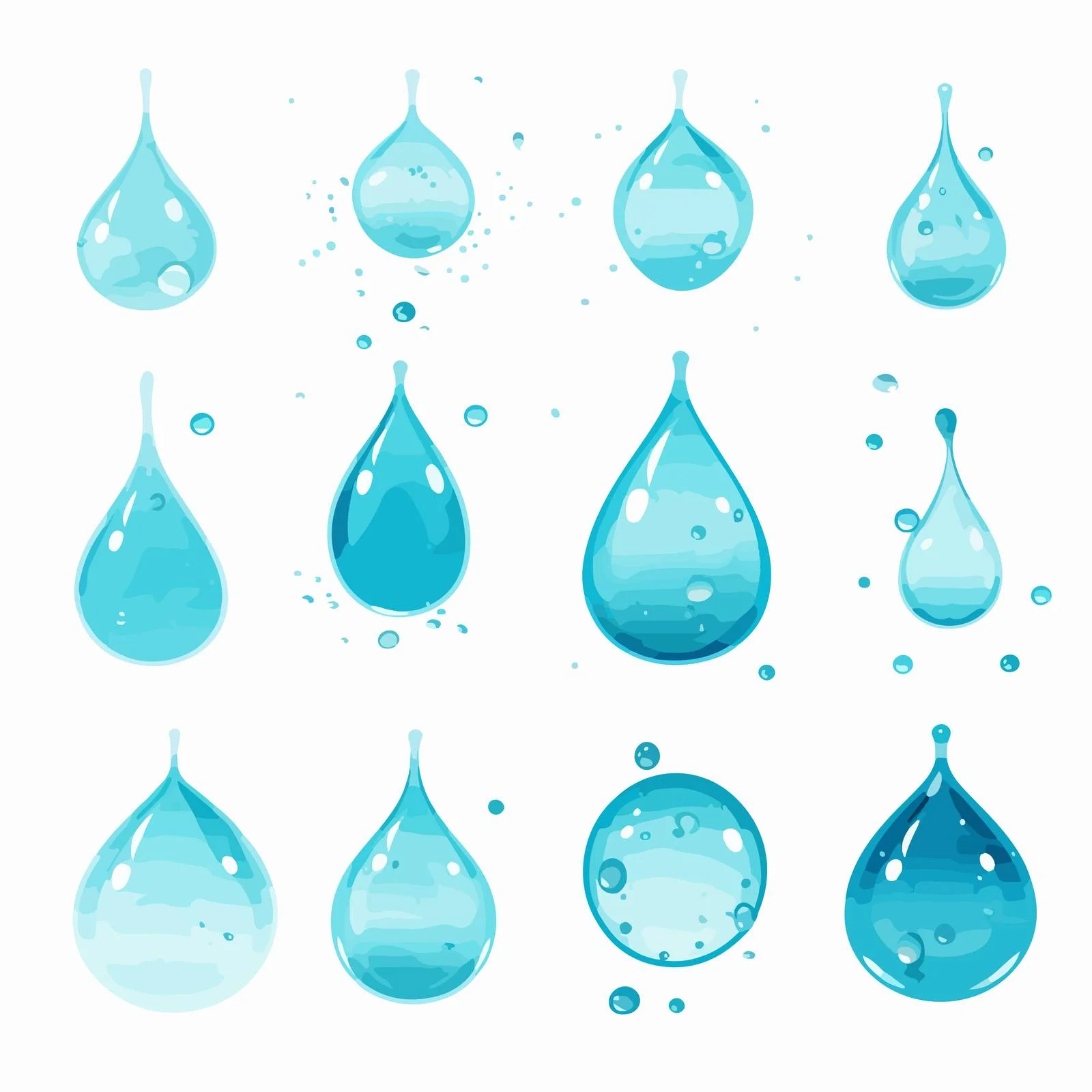 Ethereal Blue Waterdrops Cascade Elegantly — free download from Dotvec