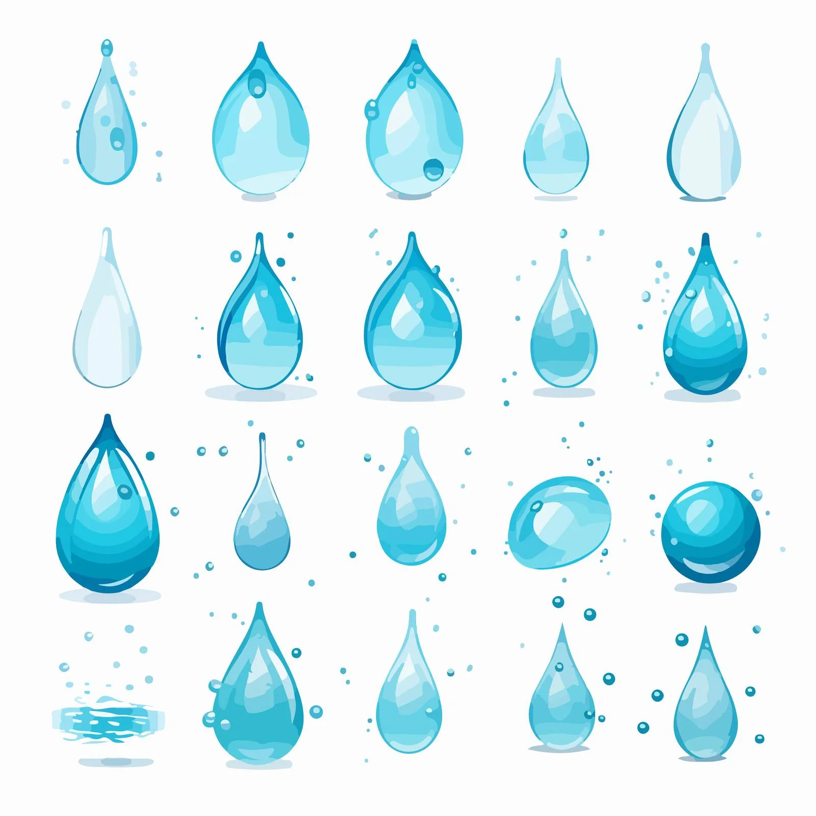 Pure Blue Waterdrops Collection Refreshing Image — free download from Dotvec