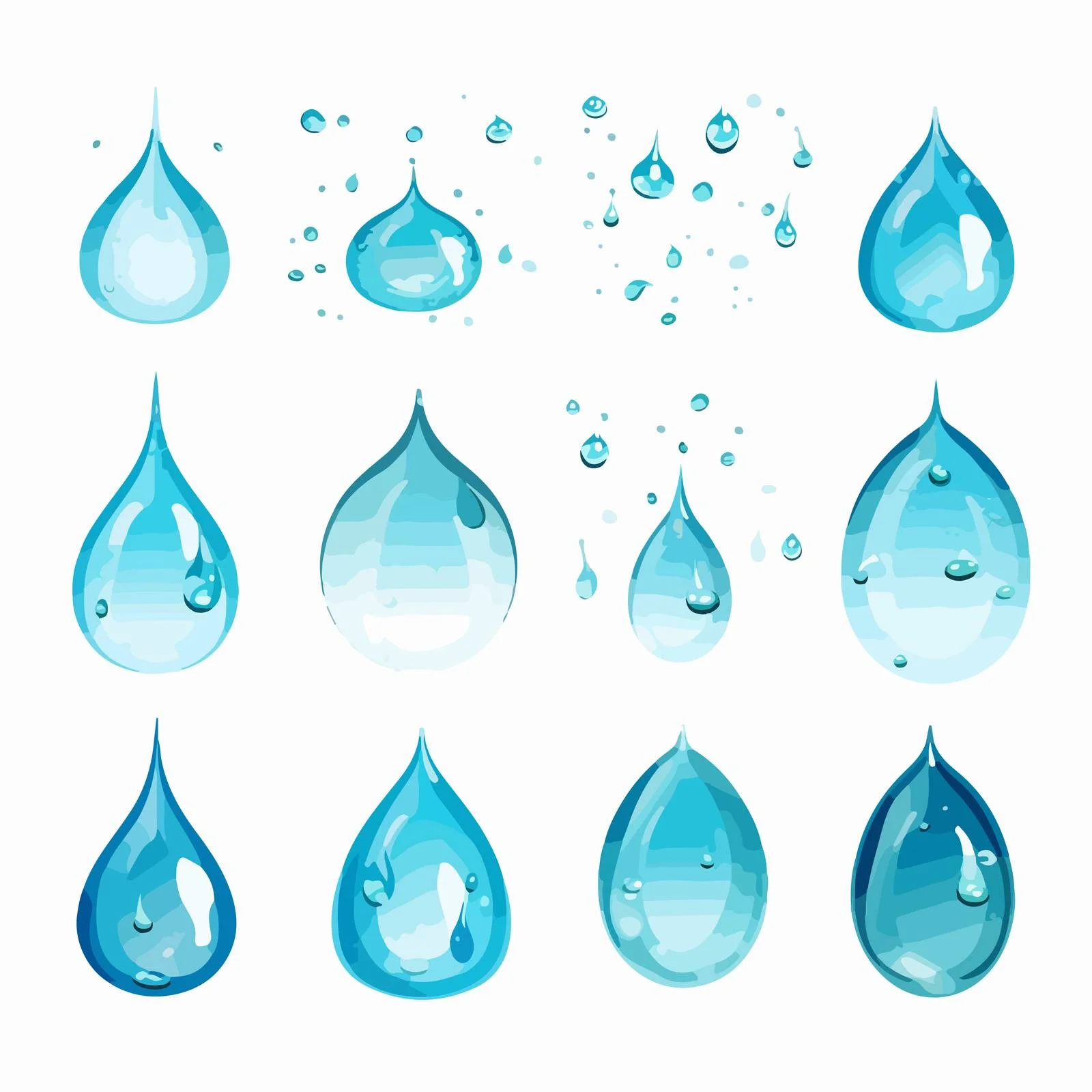 Refreshing Blue Water Drops Set Close-Up — free download from Dotvec