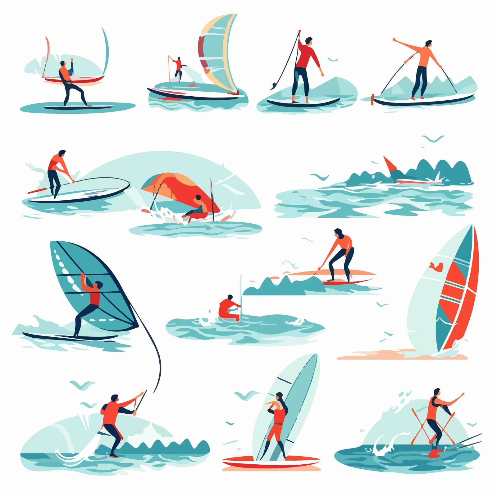 Aquatic Sports Activities: Riders on Waters — free download from Dotvec