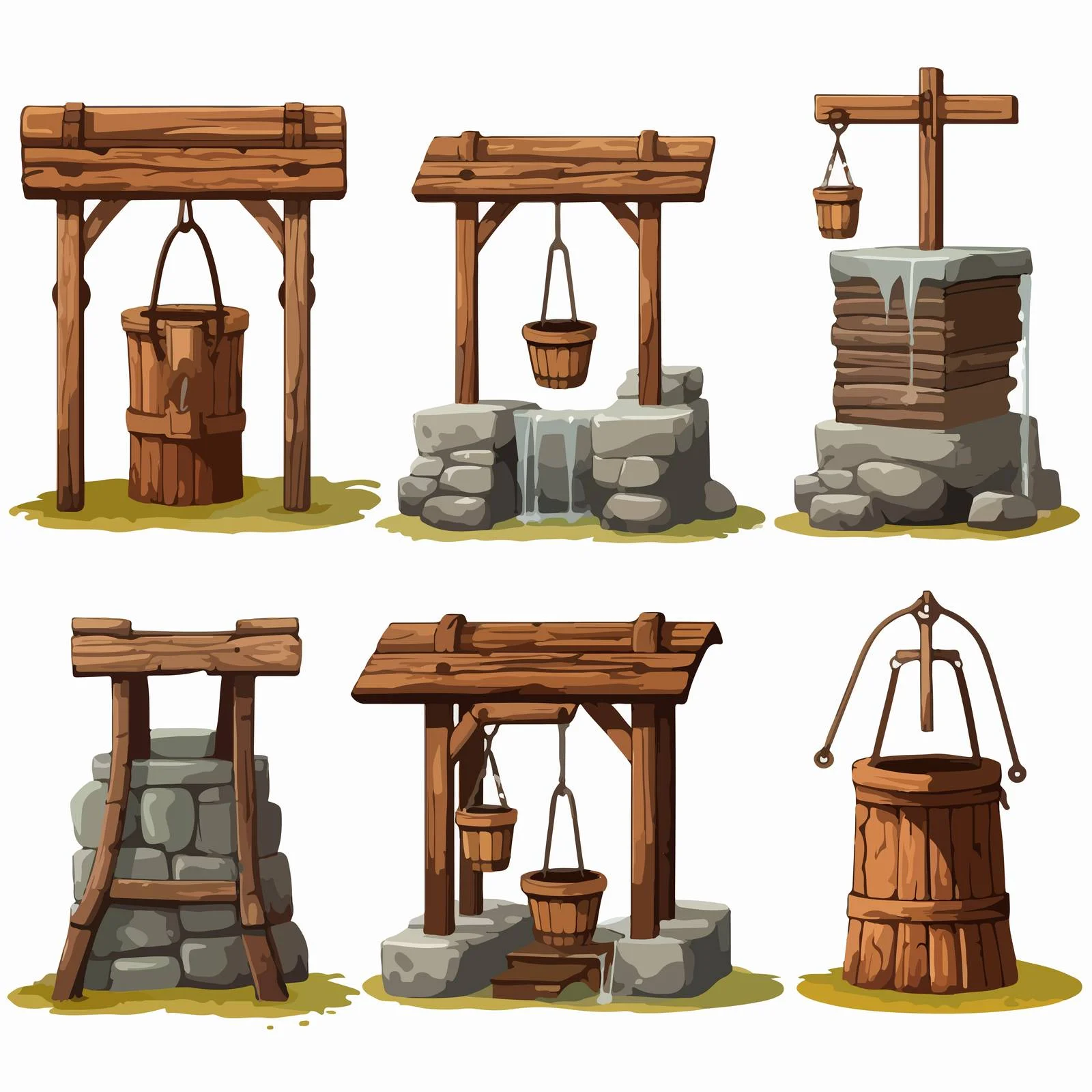 Archaeological Water Wells with Pulley System – free wells image from Dotvec