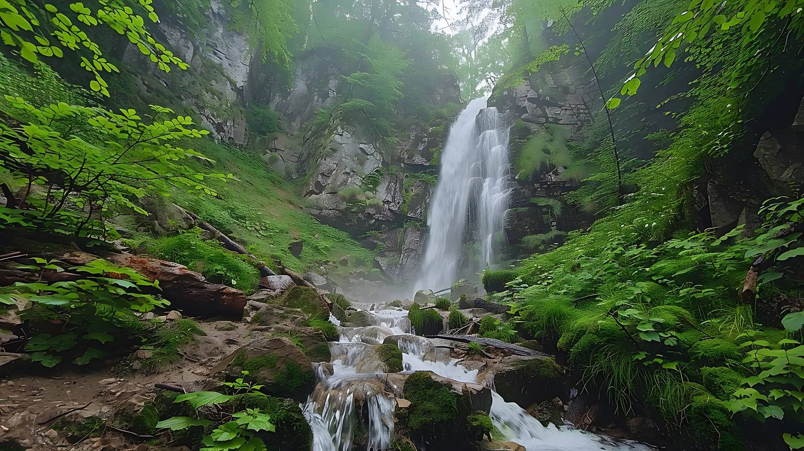 Serene Kamienczyka Waterfall Amidst Mountains — free download from Dotvec