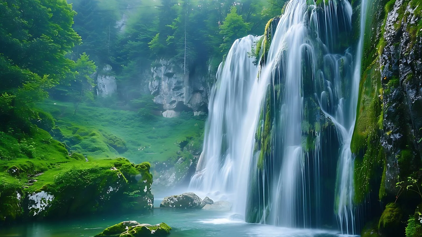 Majestic Szklarki Waterfall in Mountain Setting — free download from Dotvec