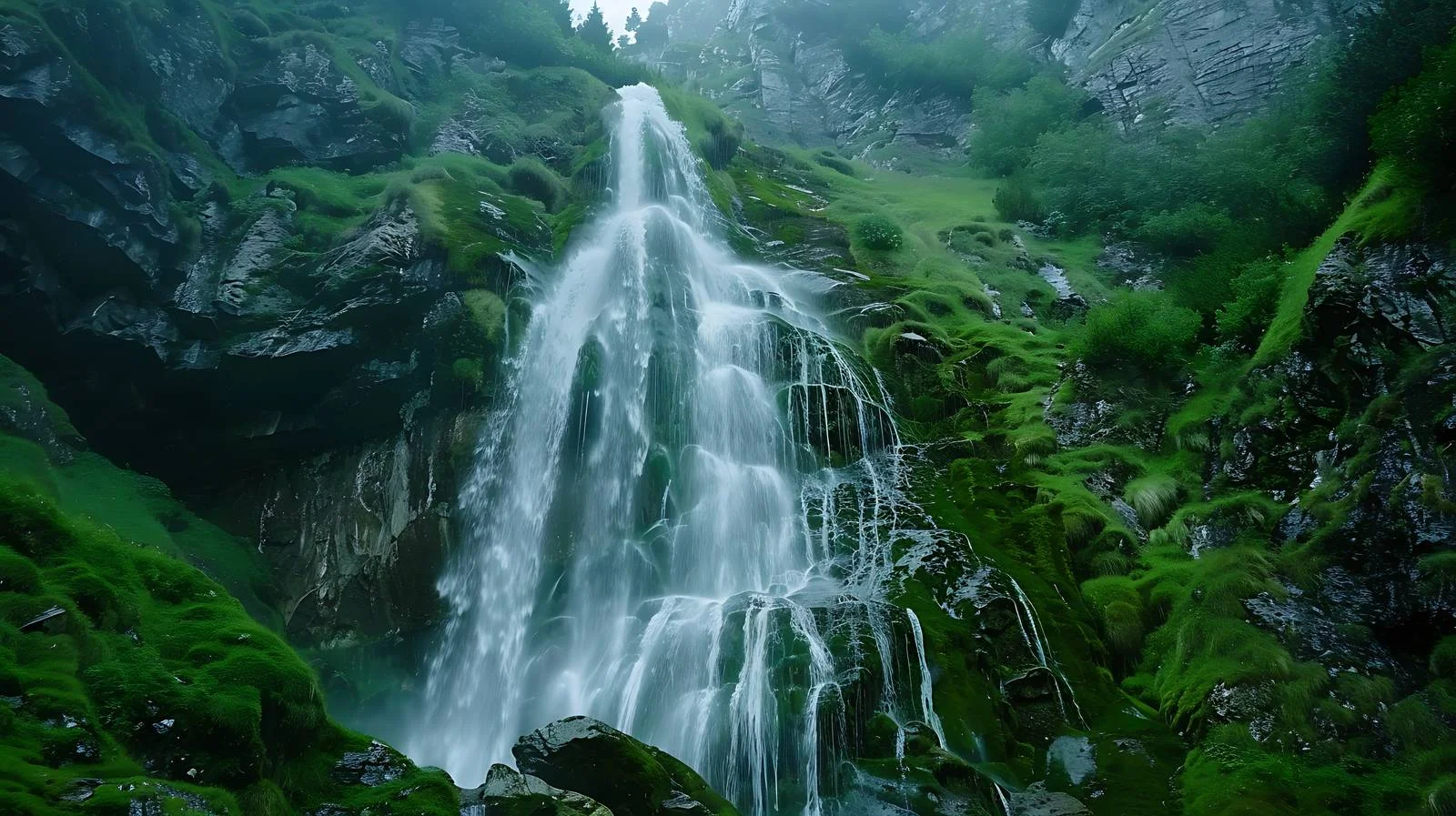 Majestic Szklarki Waterfall in Mountain Setting — free download from Dotvec