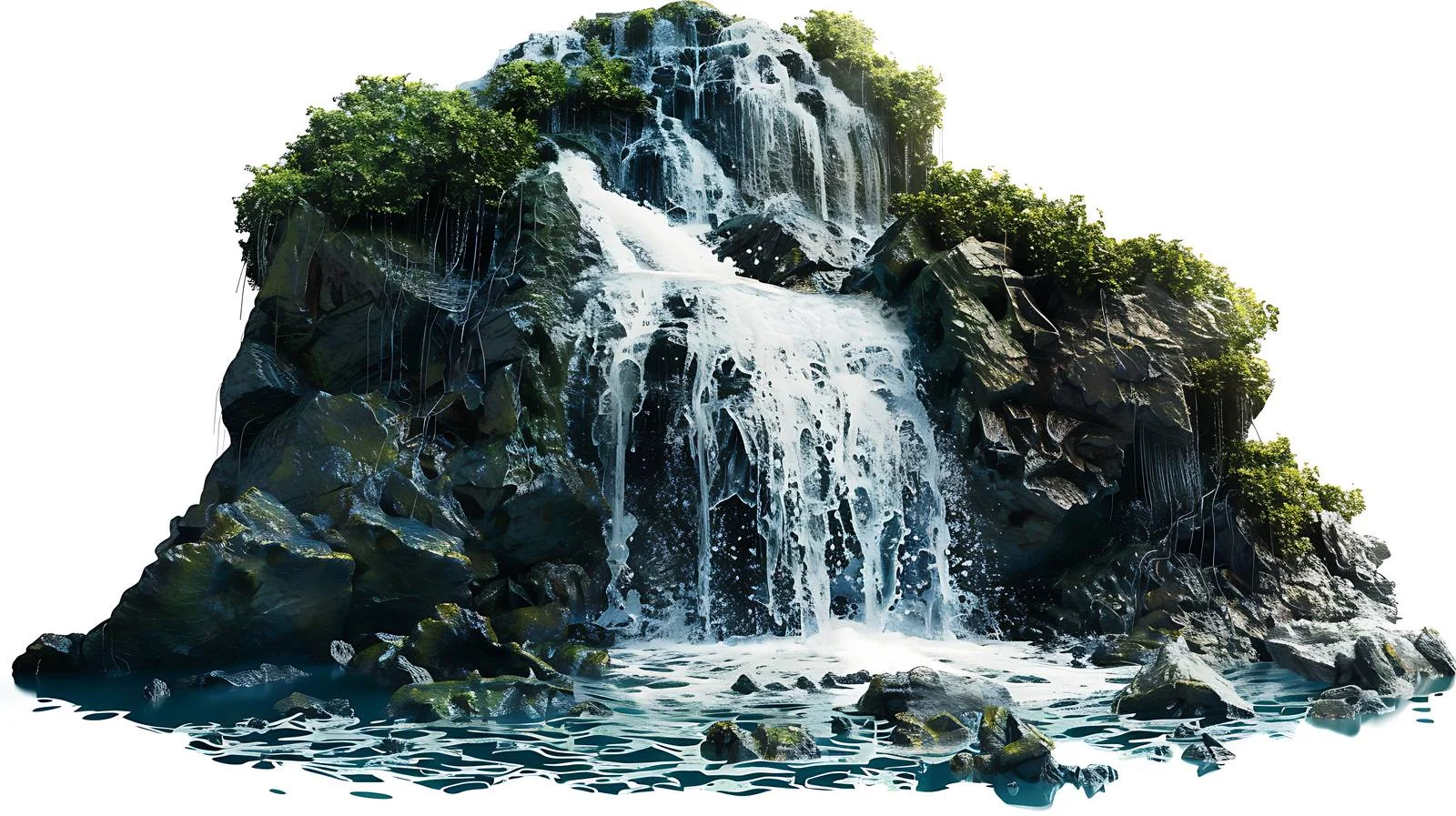 Majestic mountain cascade in full flow — free download from Dotvec