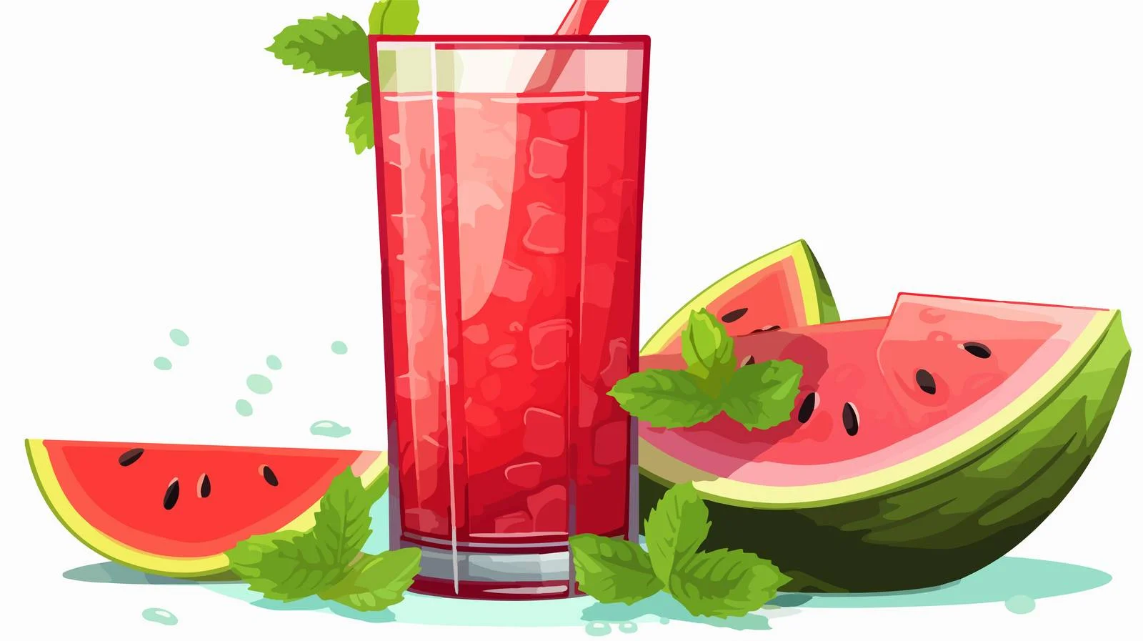 Fresh Watermelon Juice Vector Illustration — free download from Dotvec