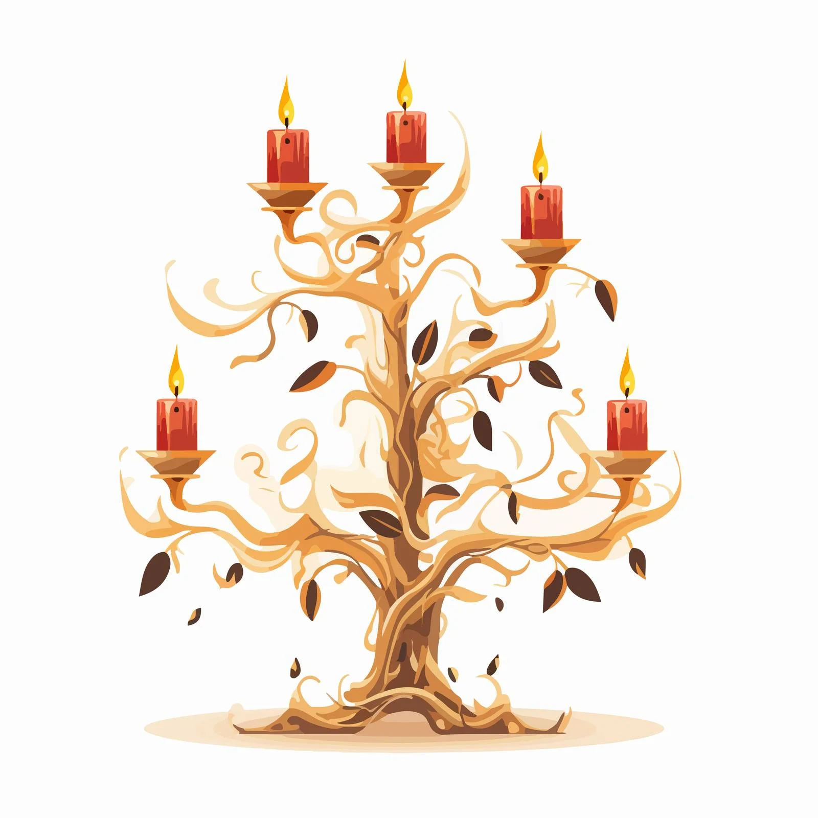 Elegant Candlestick with Wax Candles Illuminated — free download from Dotvec