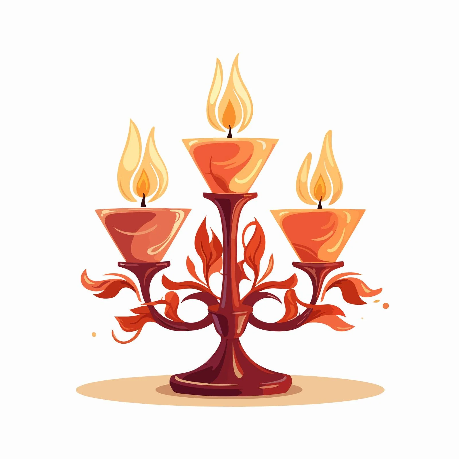 Elegant Candlestick with Wax Candles Illuminated — free download from Dotvec