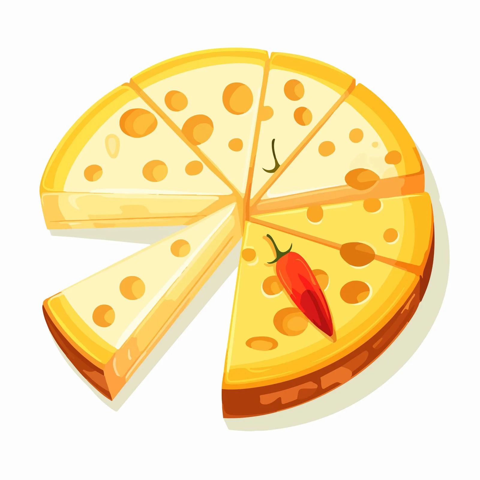Premium Maasdam Cheese Wheel and Triangular Cut — free download from Dotvec