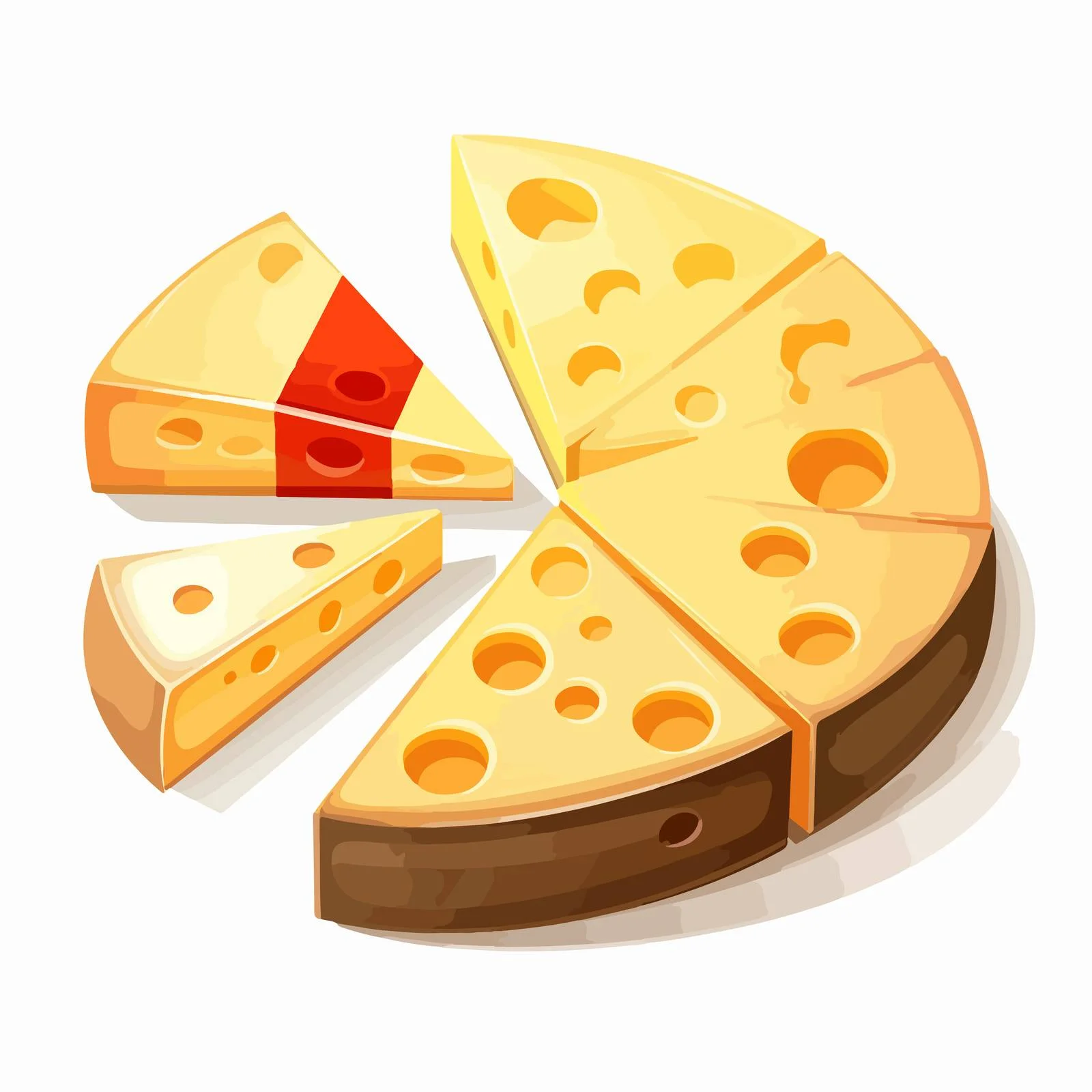 Maasdam Cheese Wheel with Precise Cut — free download from Dotvec