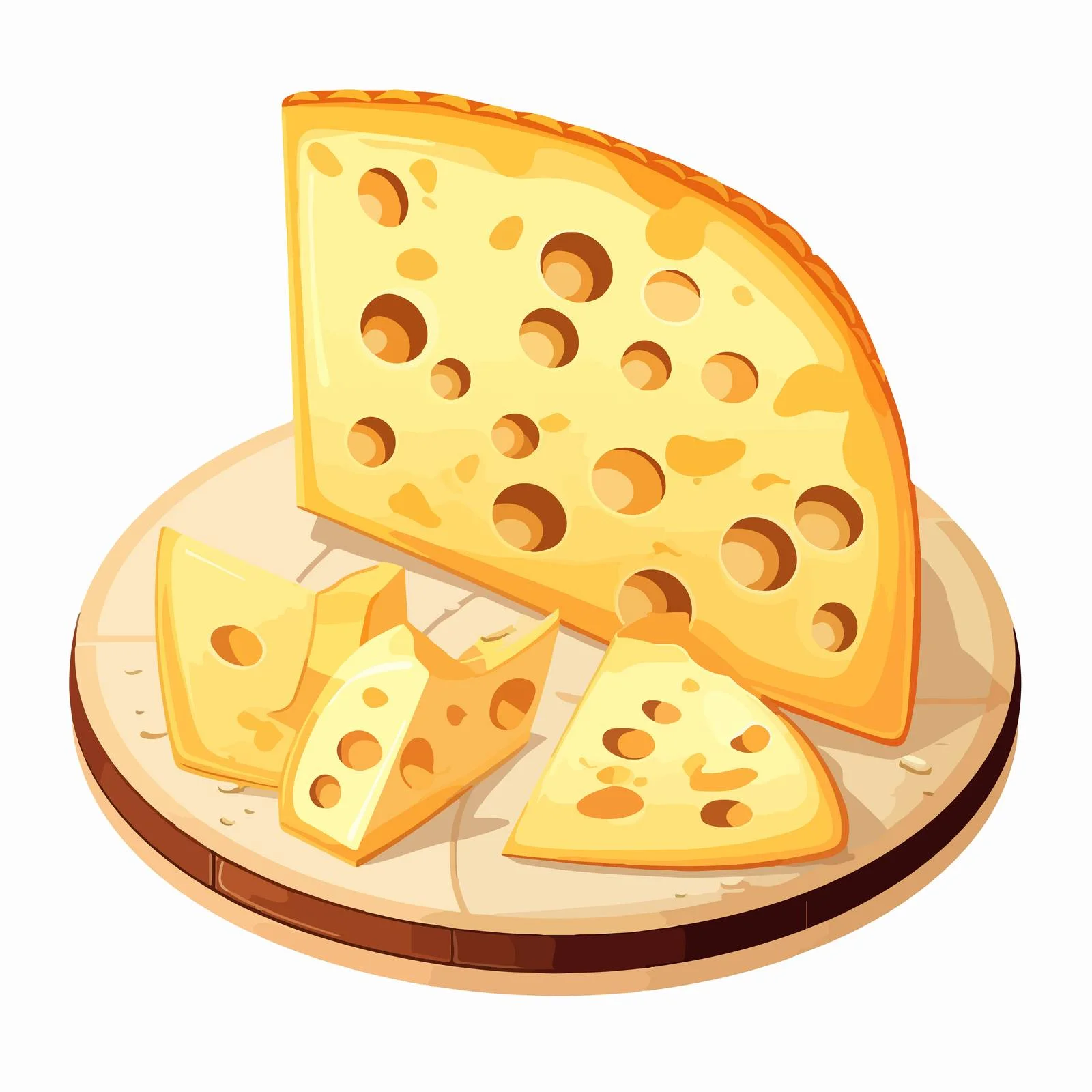 Maasdam Cheese Wheel and Triangular Slice — free download from Dotvec