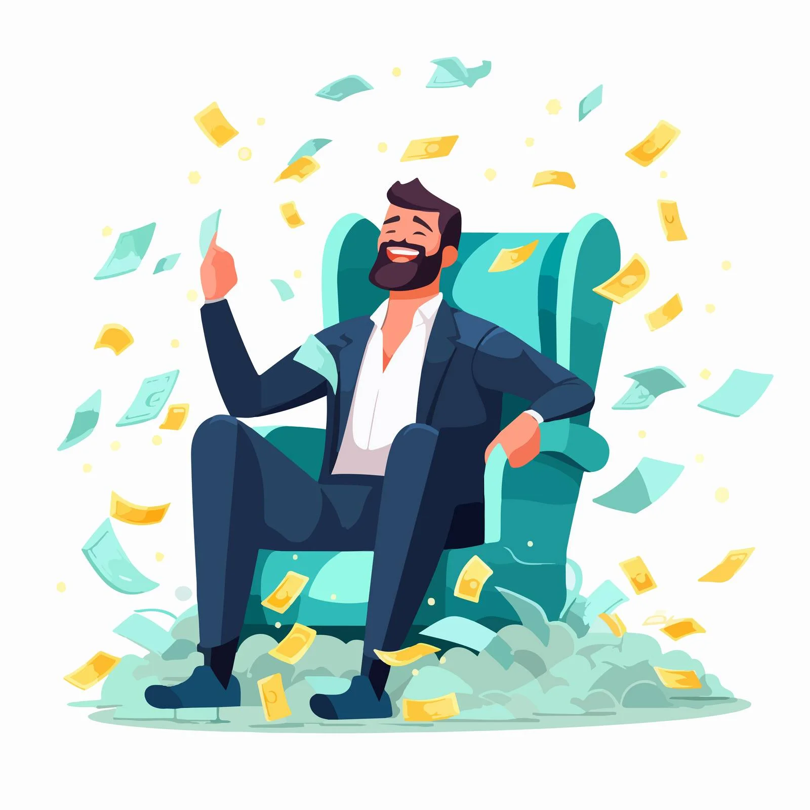 Celebrating Wealth: Rich Individual Enjoying Expenditure — free download from Dotvec