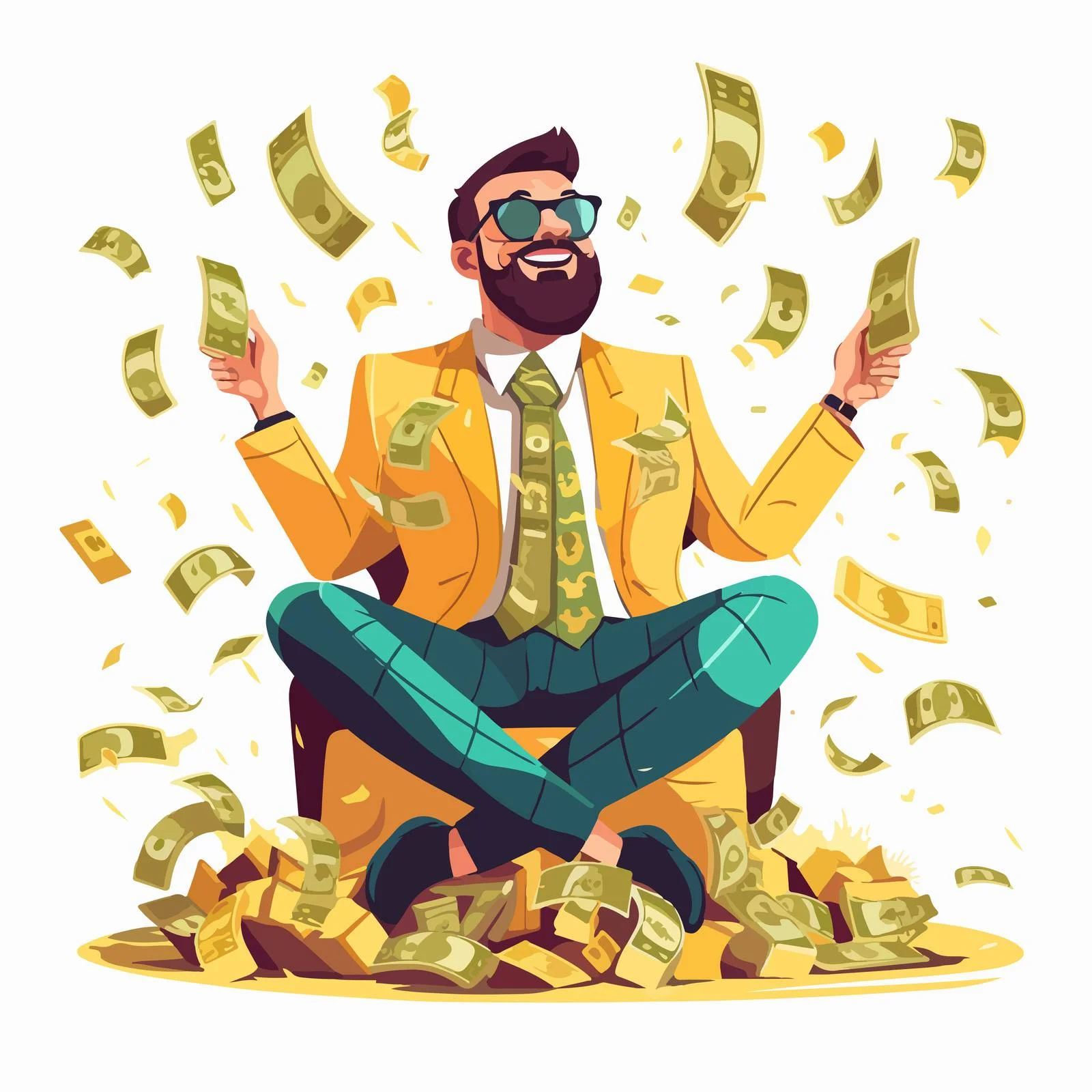 Celebrating Wealth: Rich Individual Spending Joyfully — free download from Dotvec