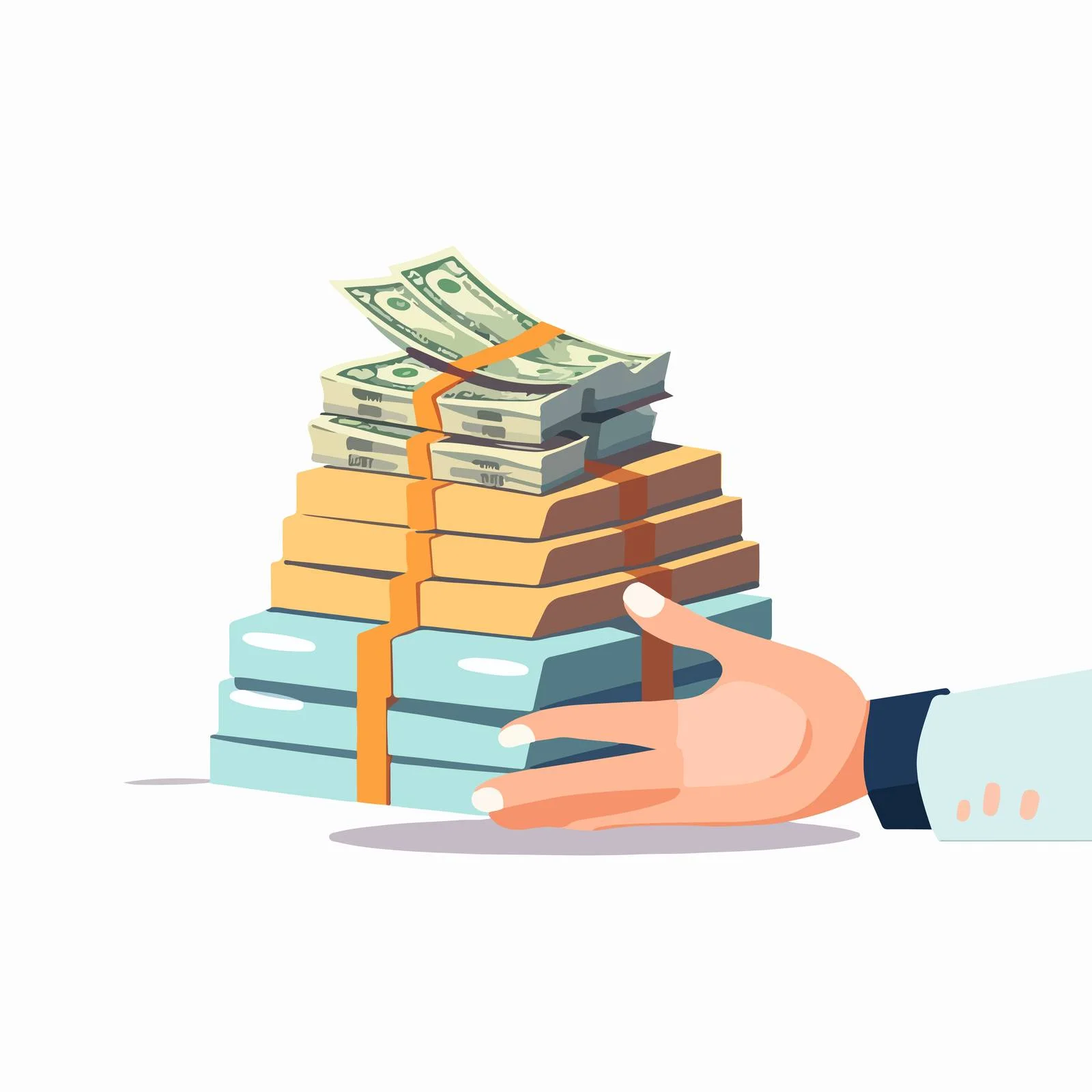 Person's Hand Holding Pile of Cash — free download from Dotvec