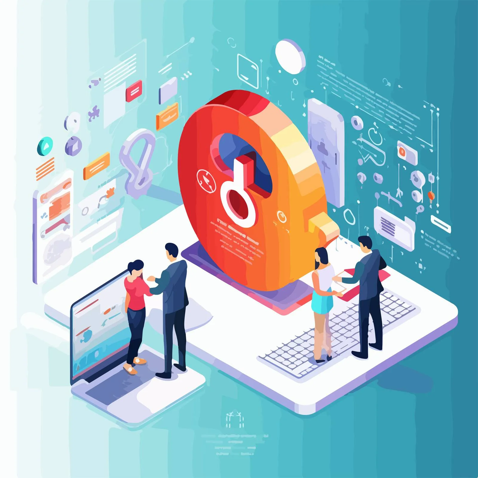 Tech-themed Web Banner with Oversized PC — free download from Dotvec