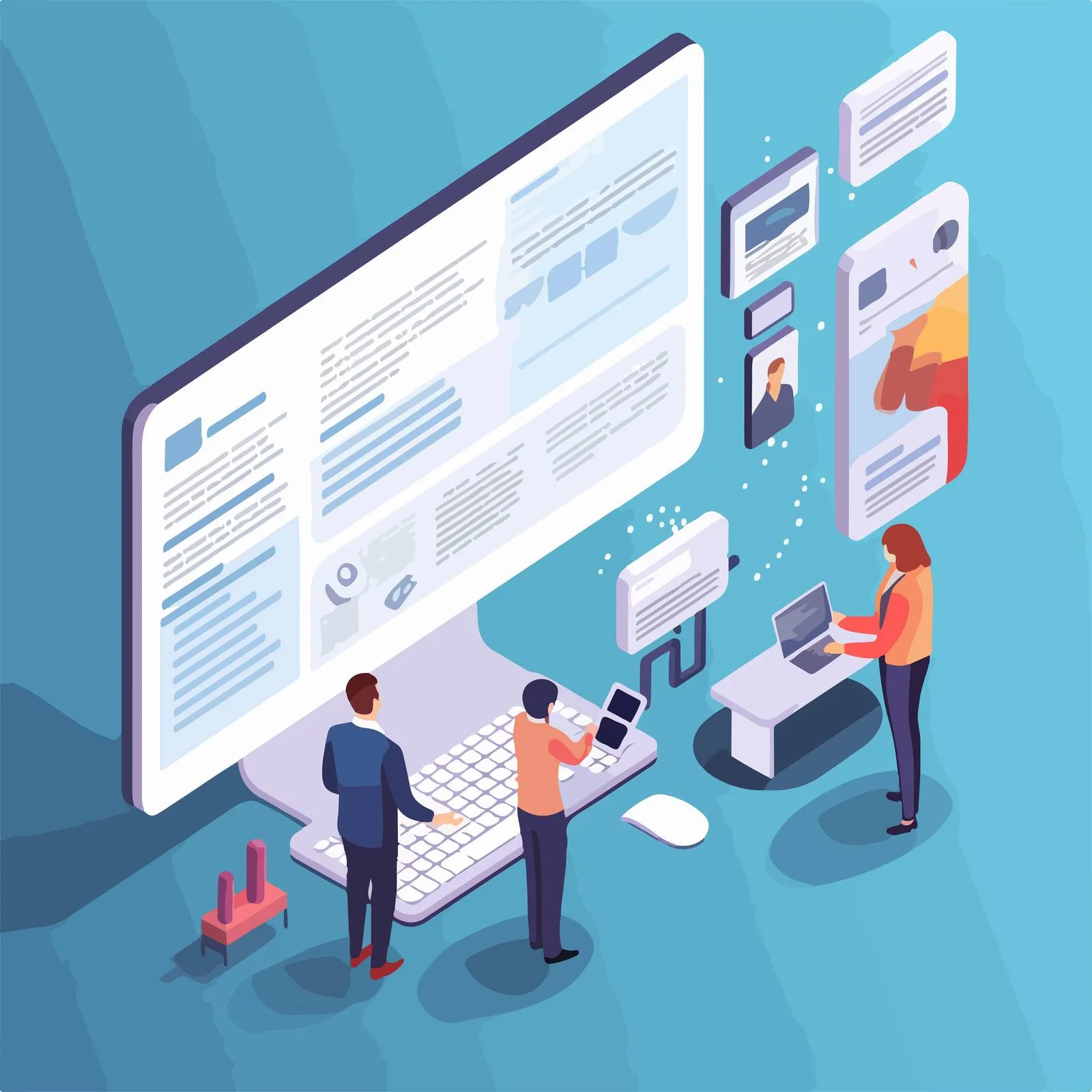 Professional Web Banner with Couple Standing — free download from Dotvec