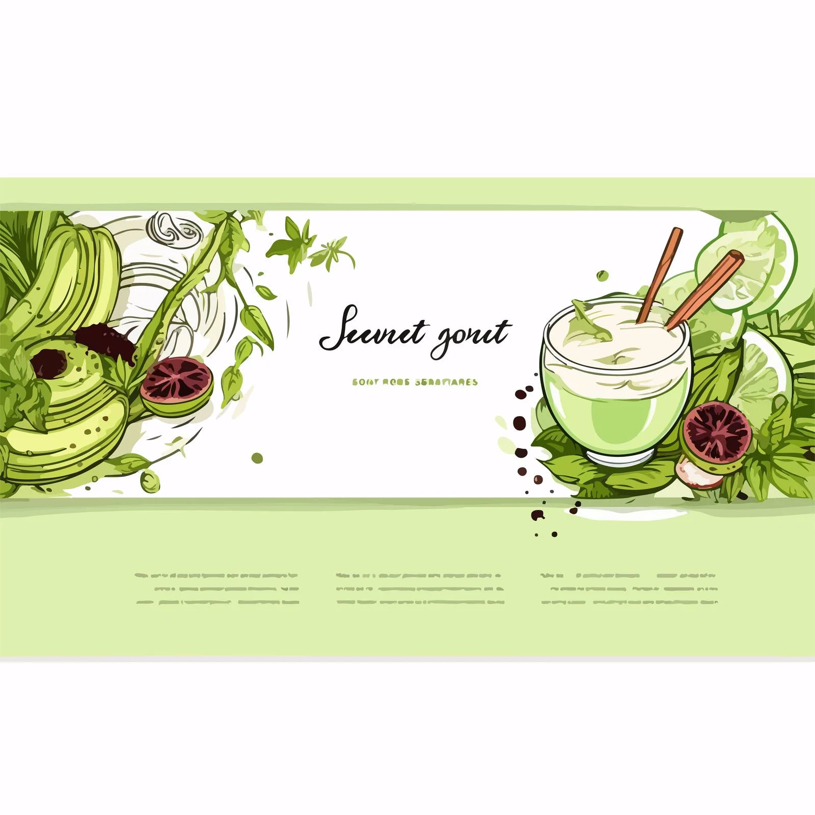 Matcha Food and Drinks Web Banner Template — free download from Dotvec