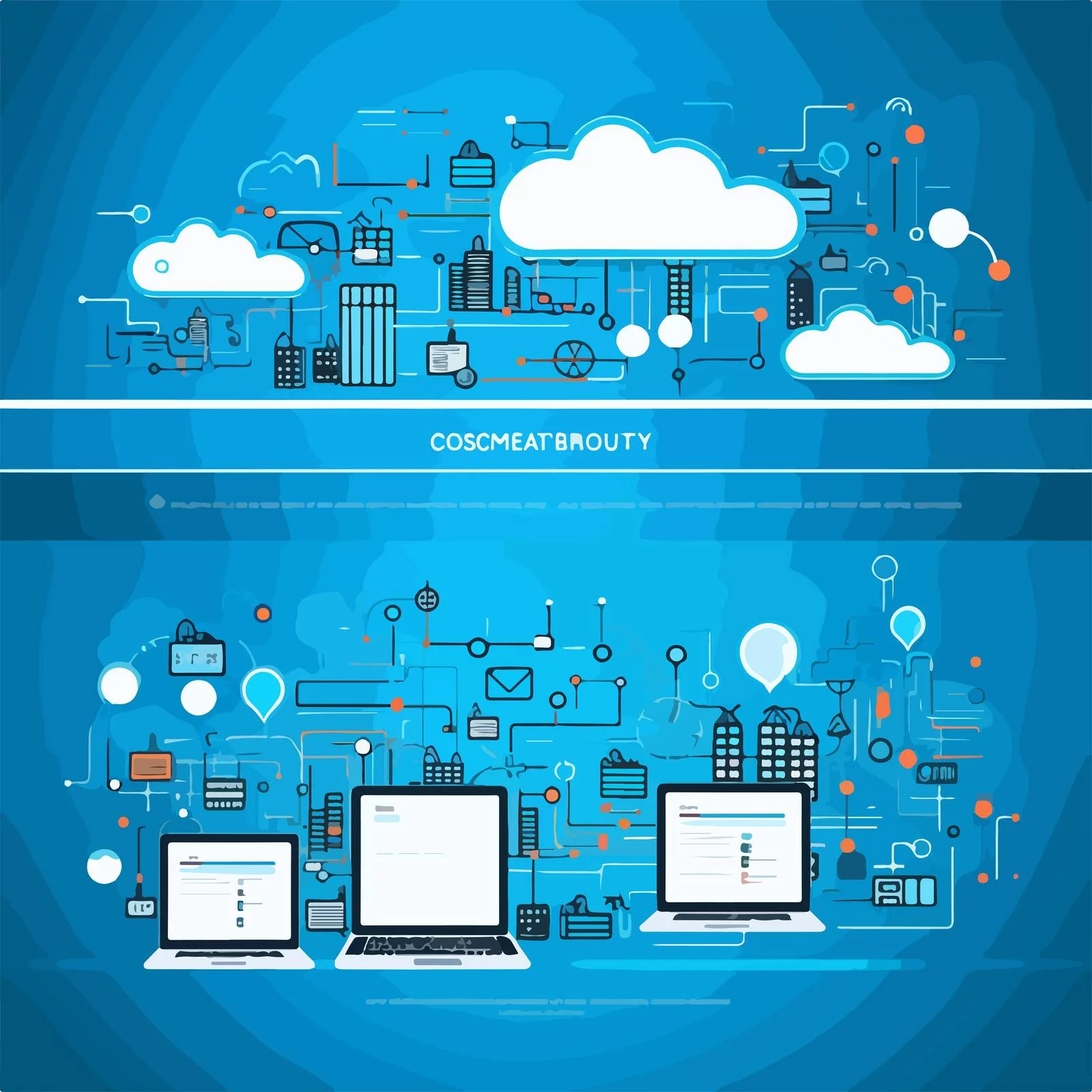 Modern Web Banner with Linked Electronics — free download from Dotvec