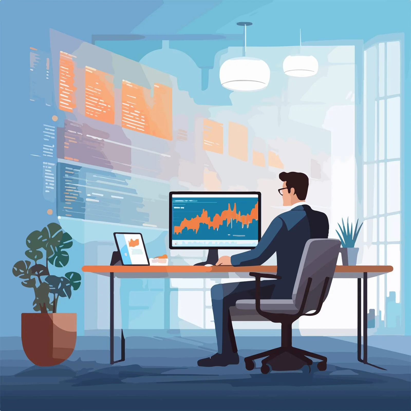 Web Development Banner with Programmer Coding — free download from Dotvec