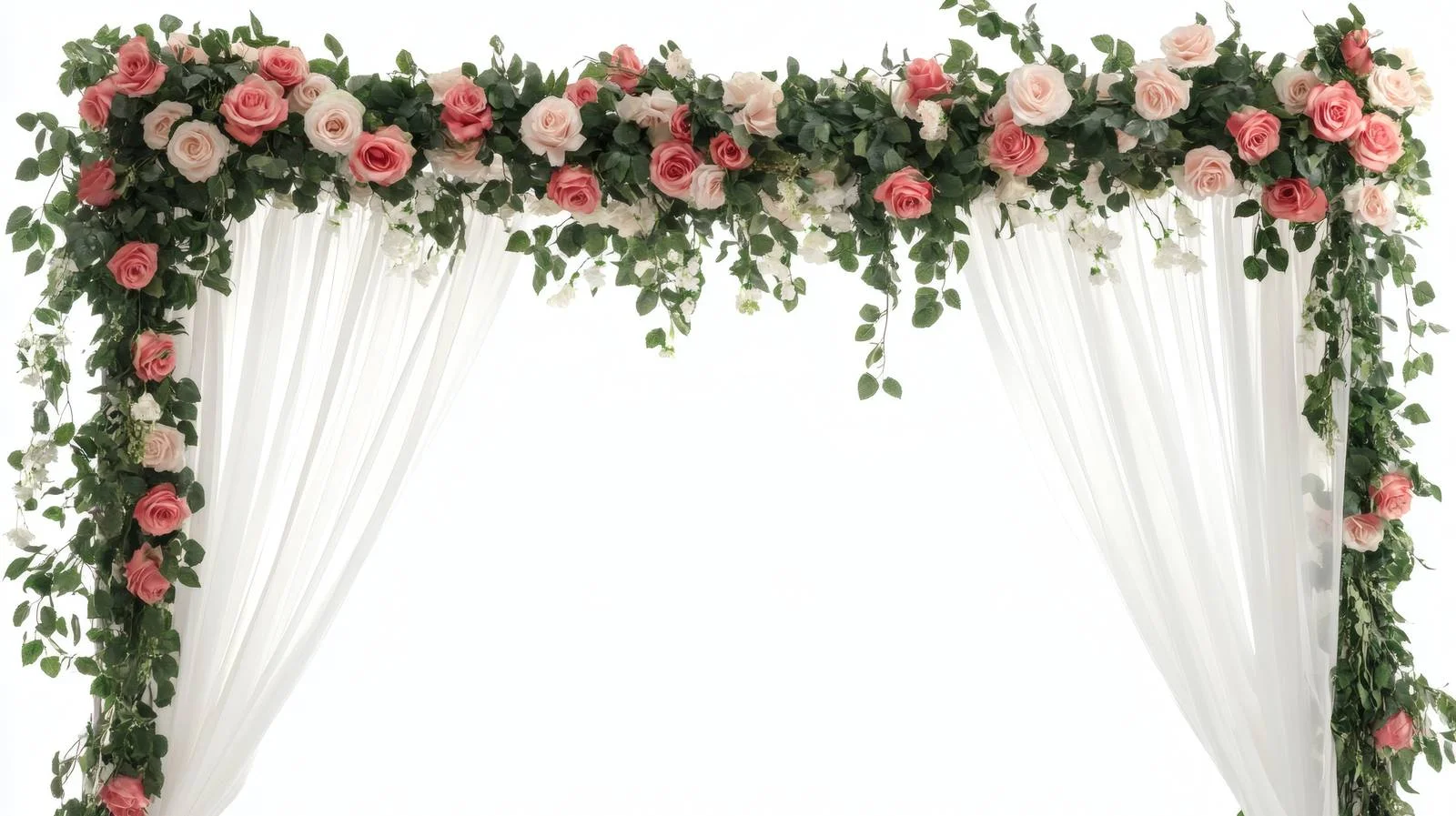 Elegant Wedding Arch Rose Flowers White Background — free download from Dotvec