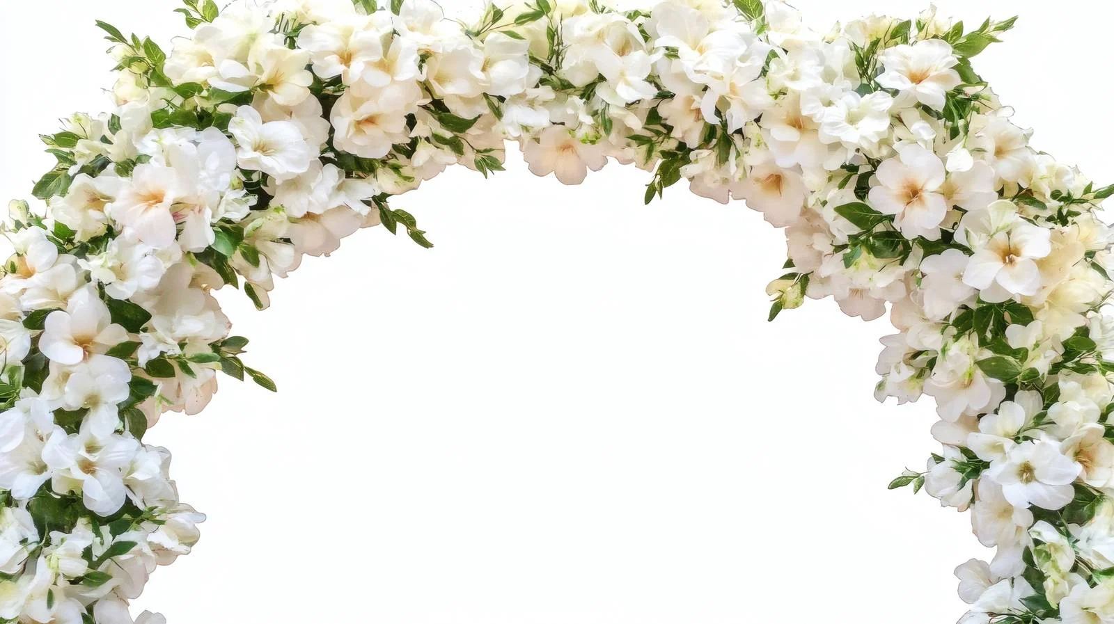 Elegant White Floral Wedding Arch Design — free download from Dotvec