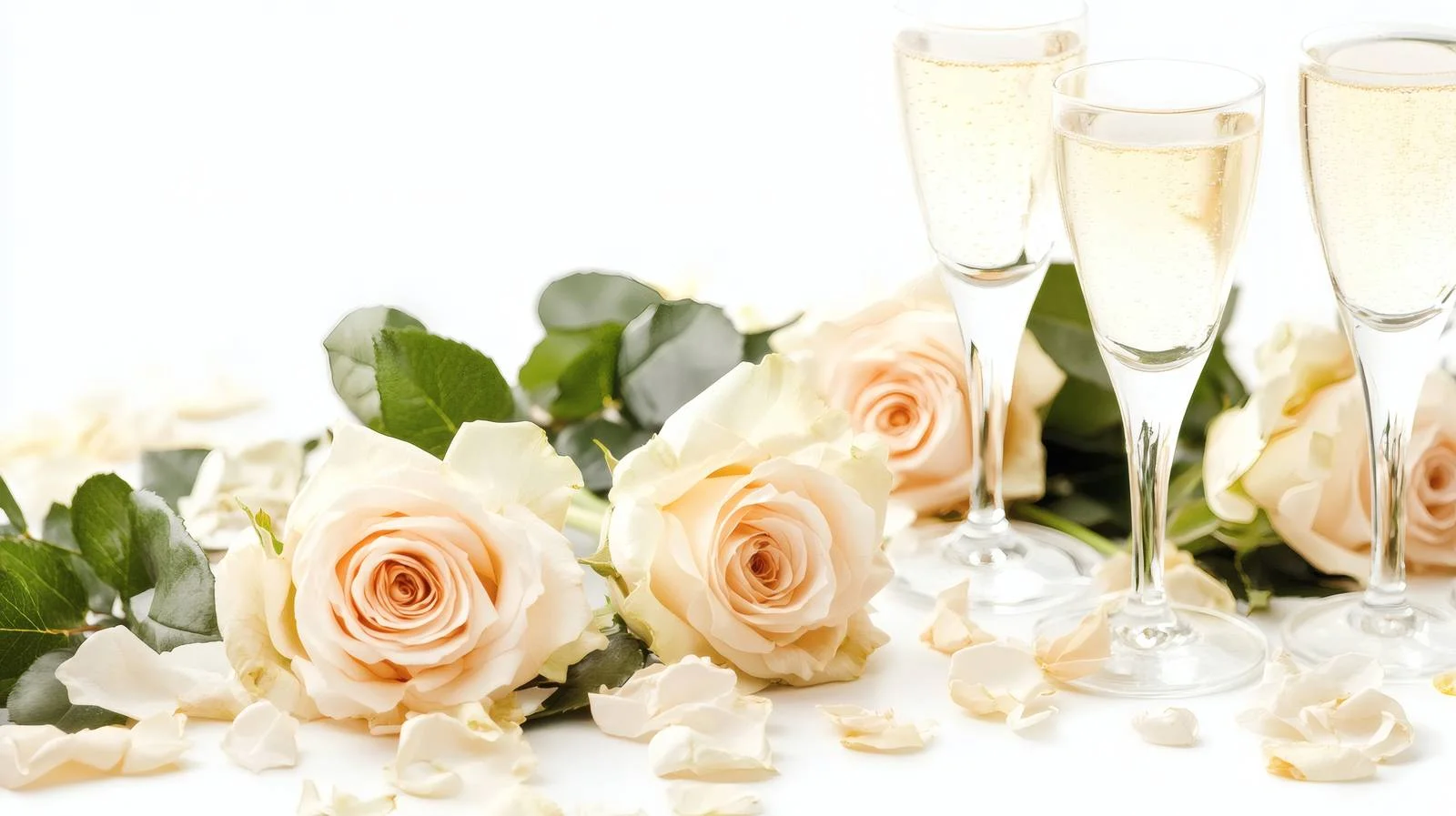 Elegant Wedding Roses and Champagne Setting — free download from Dotvec
