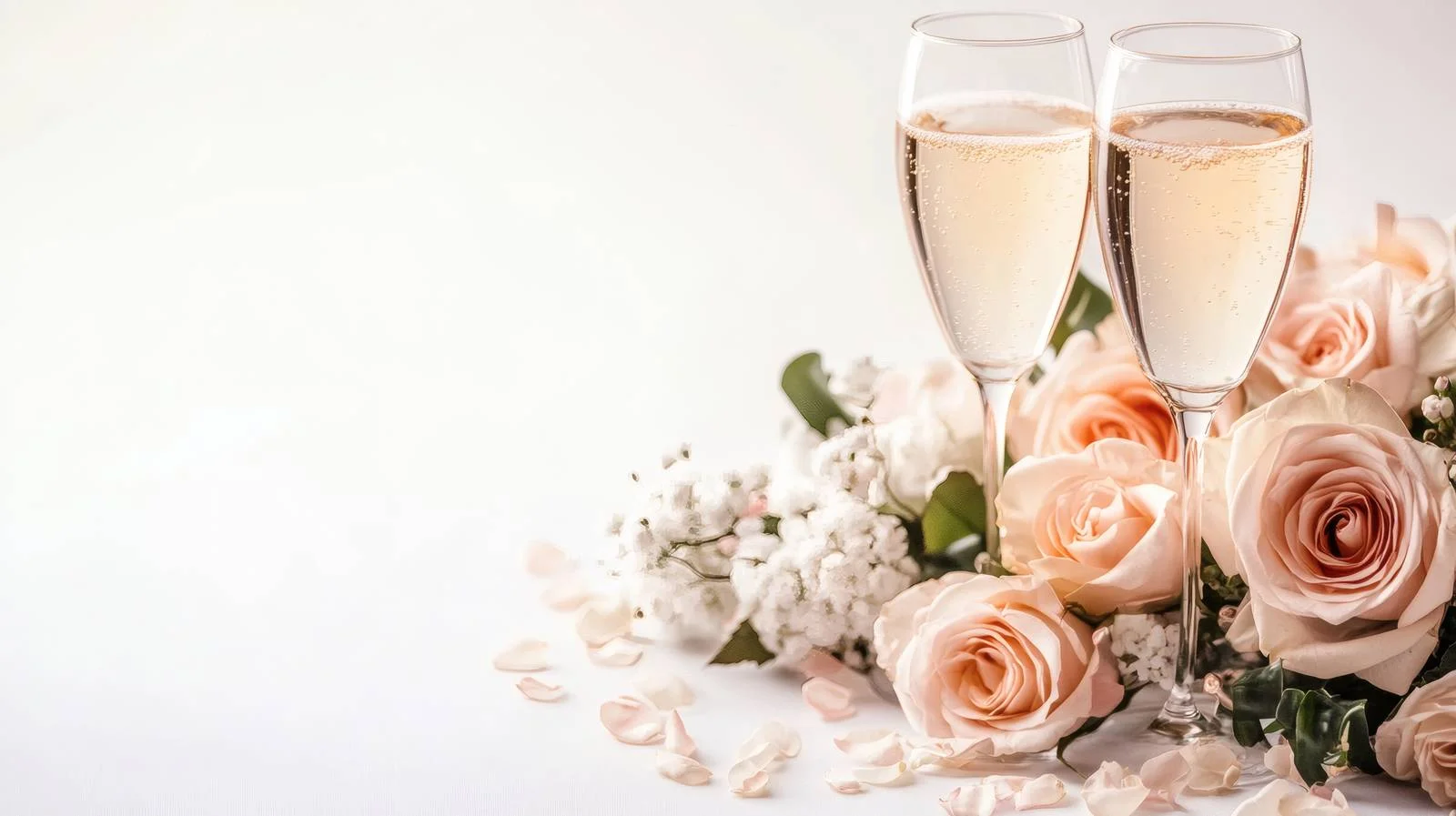 Elegant Wedding Roses and Champagne Glasses — free download from Dotvec