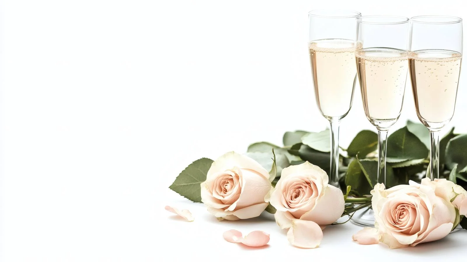 Elegant Wedding Roses and Champagne Glasses — free download from Dotvec