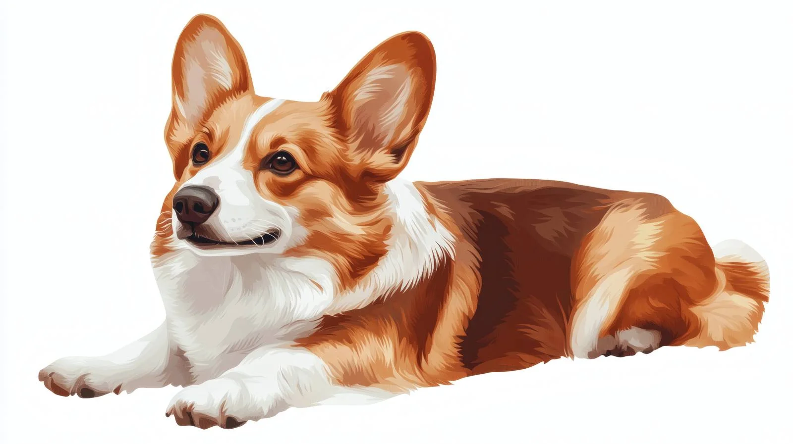 Majestic Welsh Corgi on White Background — free download from Dotvec