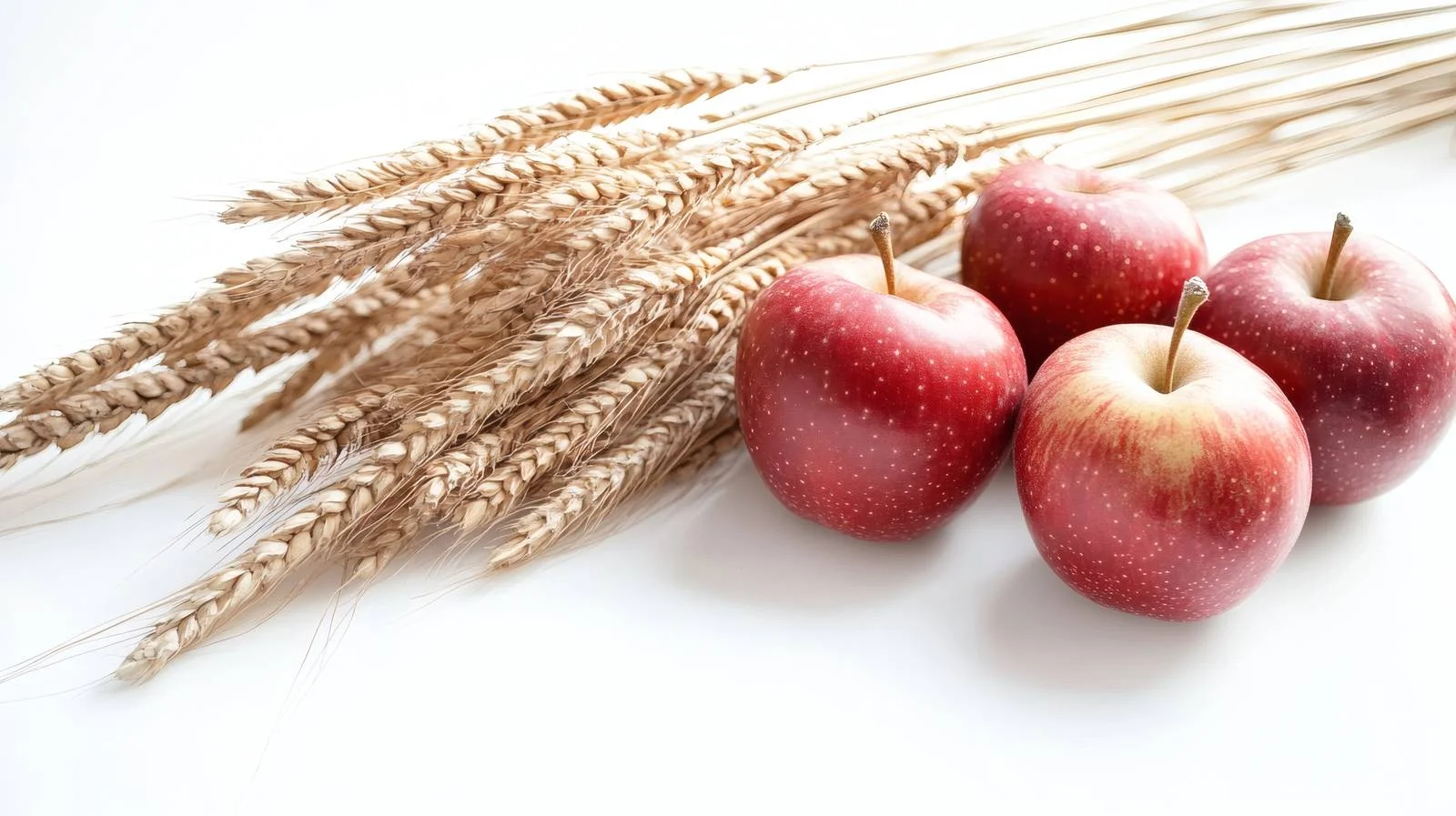 Harvested Wheat and Apple Fruit Basket — free download from Dotvec