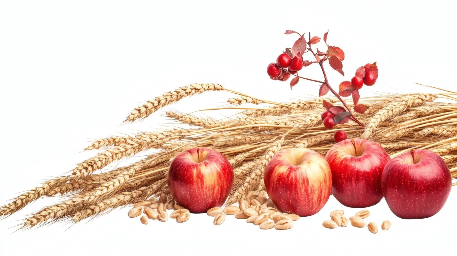 Harvested wheat fields and fresh apples — free download from Dotvec