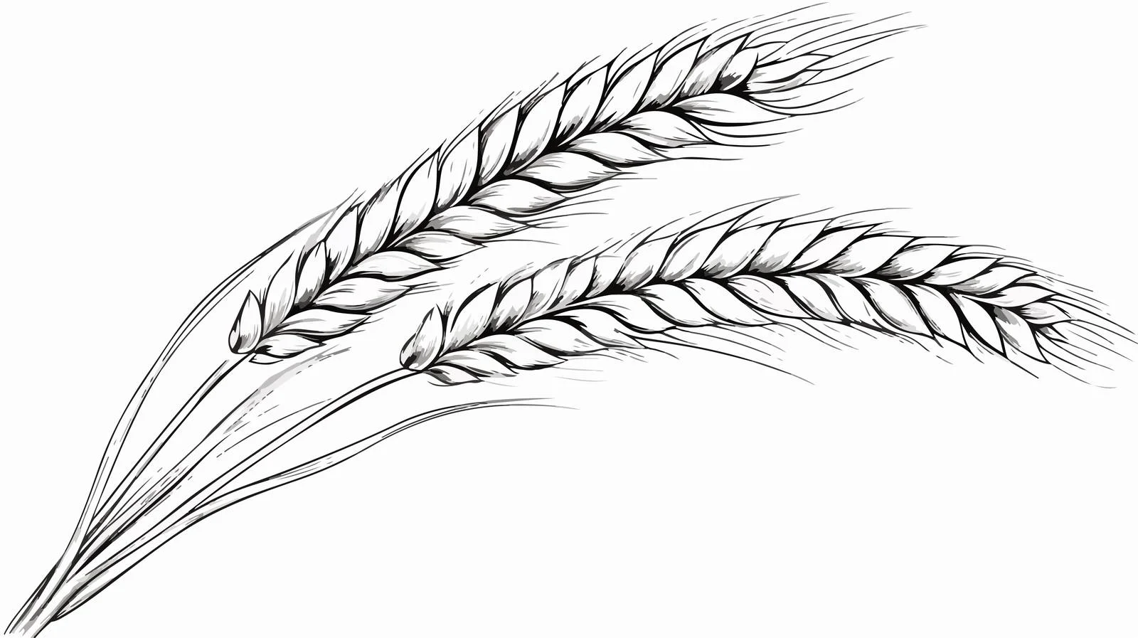 Hand-Drawn Wheat Ears Engraved Vector Sketch — free download from Dotvec
