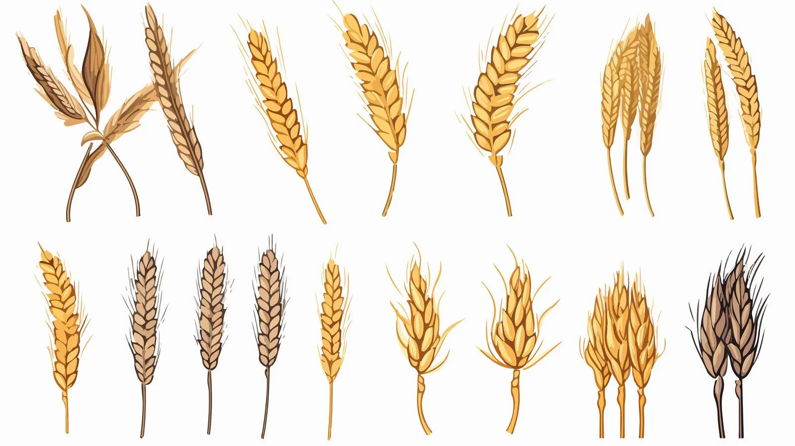 Hand-Drawn Wheat Logo Collection — free download from Dotvec