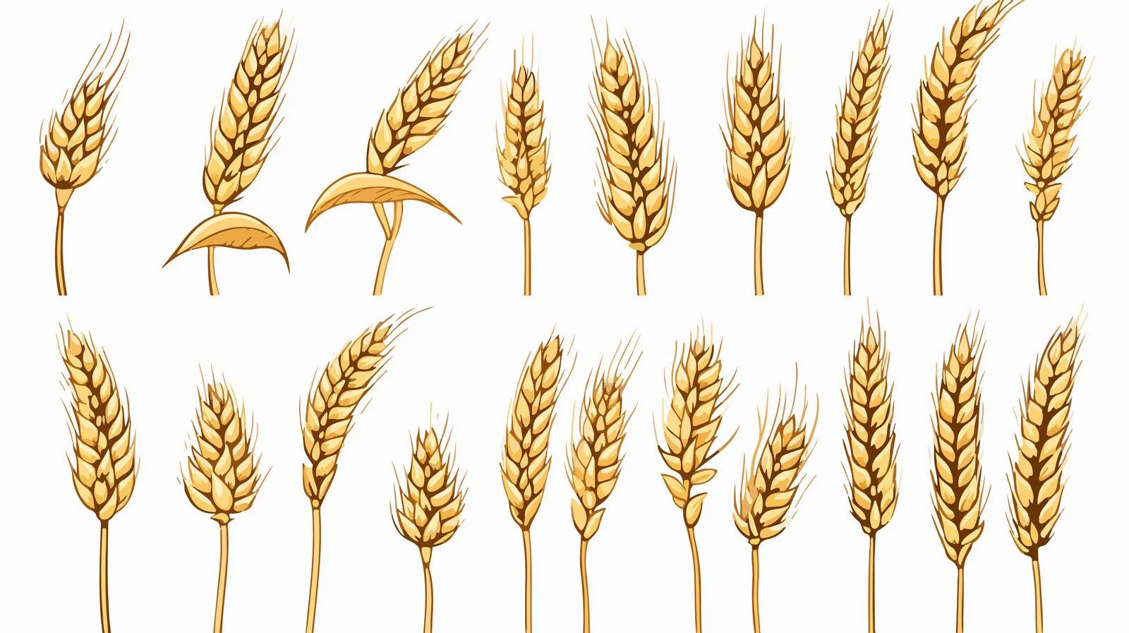 Hand-Drawn Wheat Logo Collection in Comic Style — free download from Dotvec