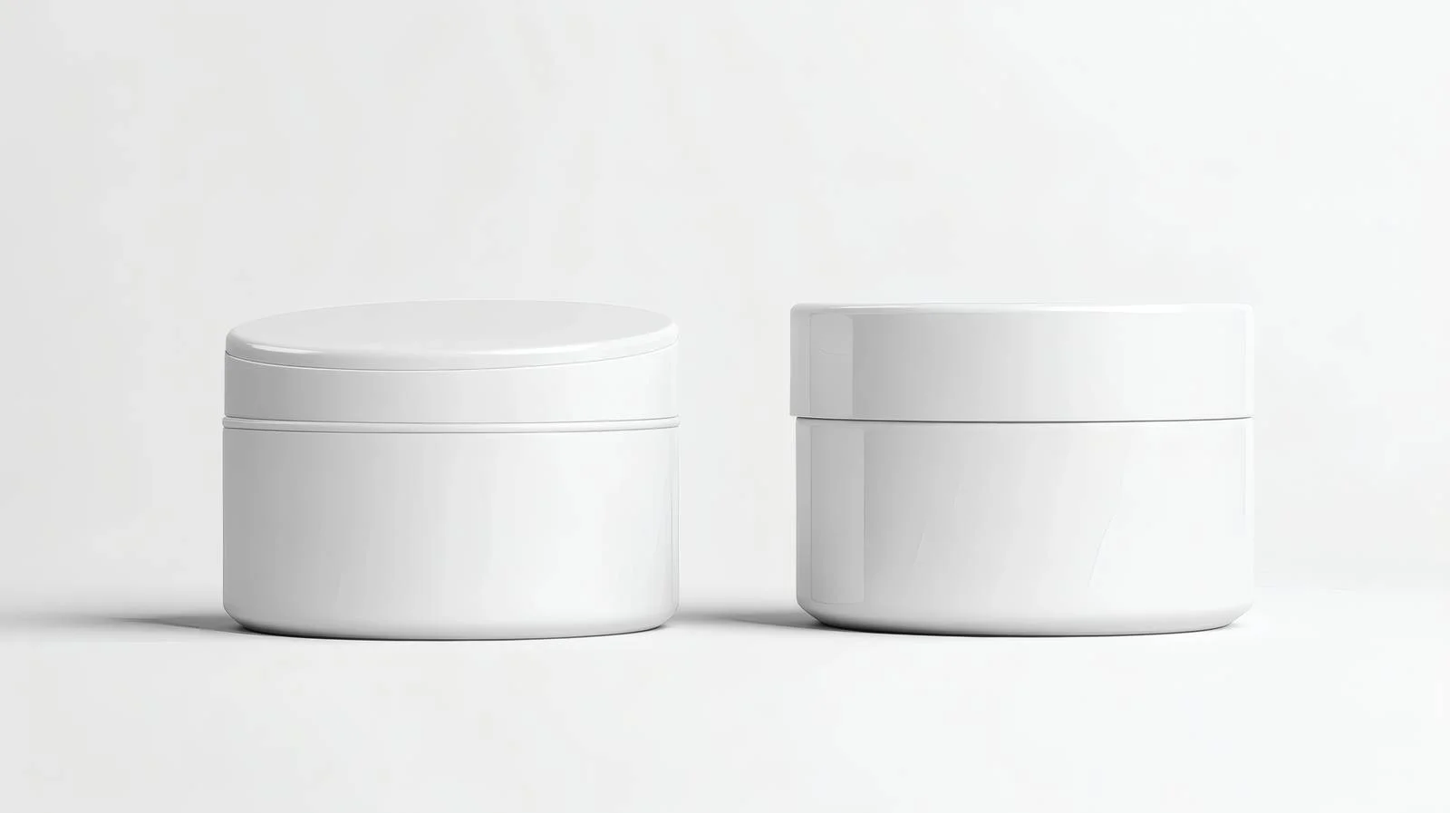 Elegant White Cosmetic Pots on Isolated Background — free download from Dotvec