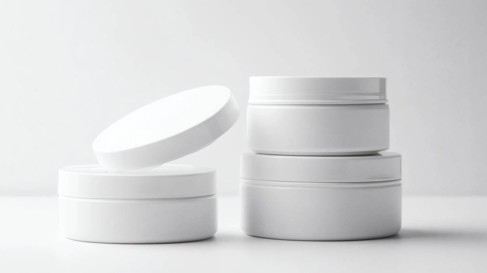 Elegant White Cosmetic Containers on White — free download from Dotvec
