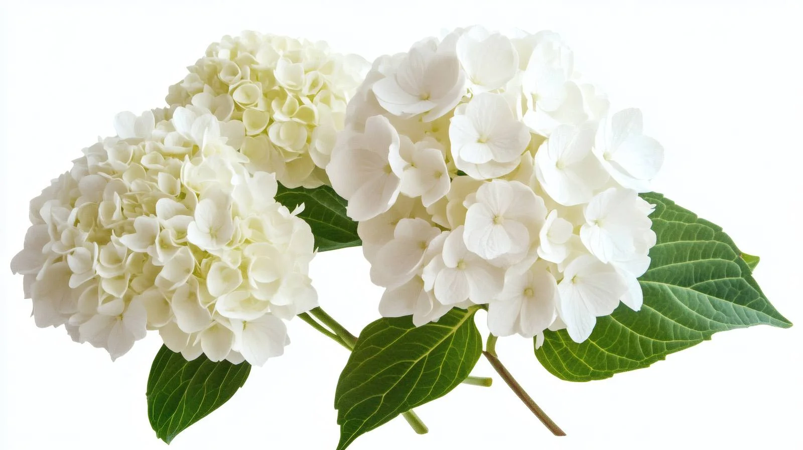 Elegant White Hydrangea Flowers on White — free download from Dotvec