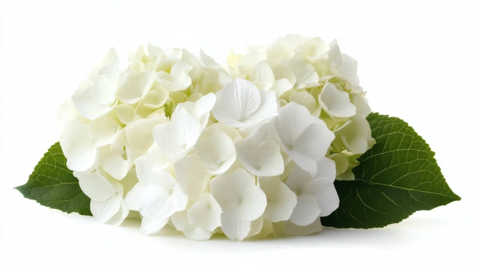 Elegant White Hydrangea Blossoms on White — free download from Dotvec