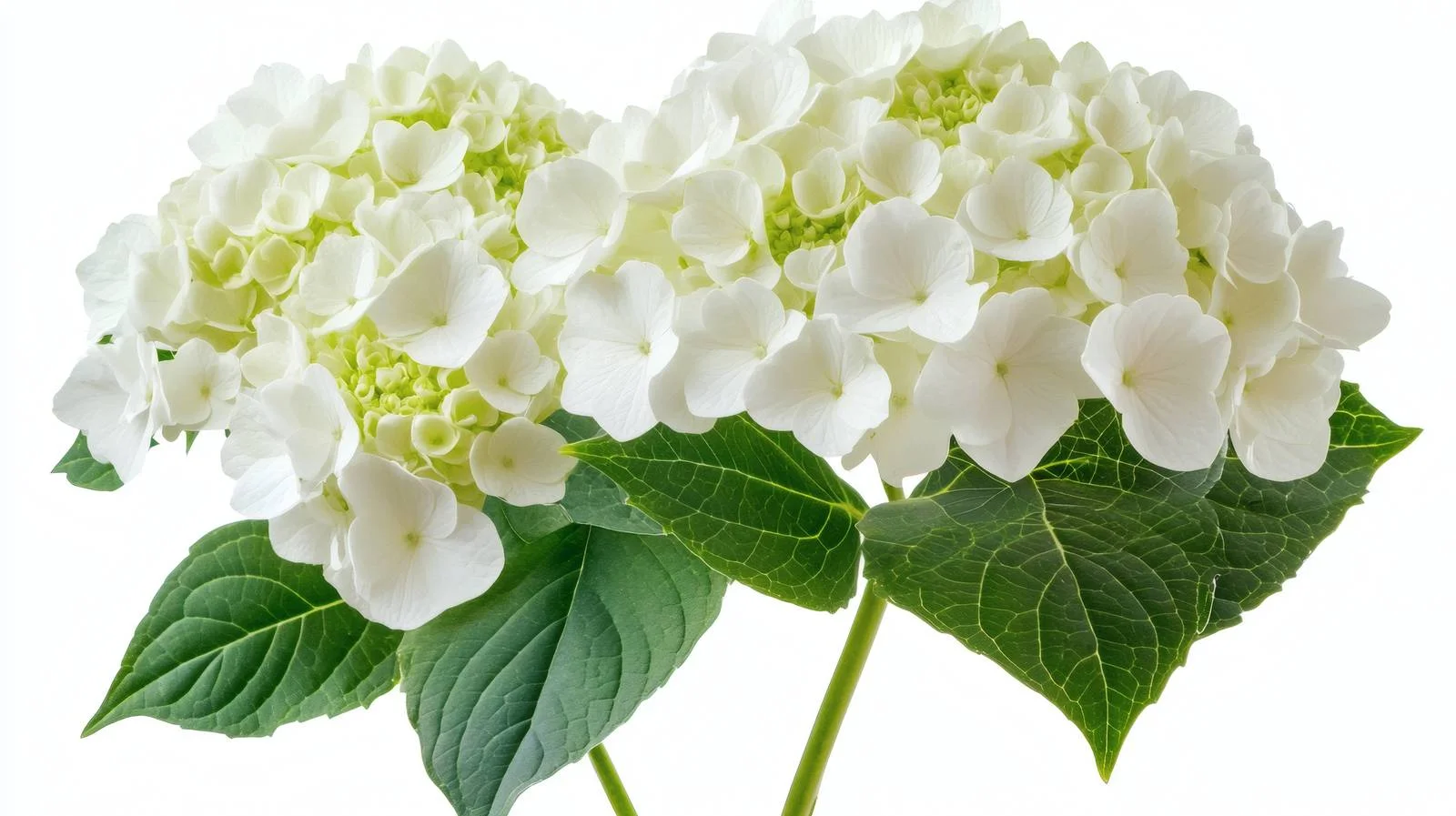 Elegant White Hydrangea Flowers on White Background — free download from Dotvec