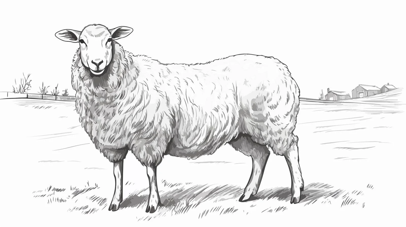 Farm Sheep Sketch Vector Illustration — free download from Dotvec