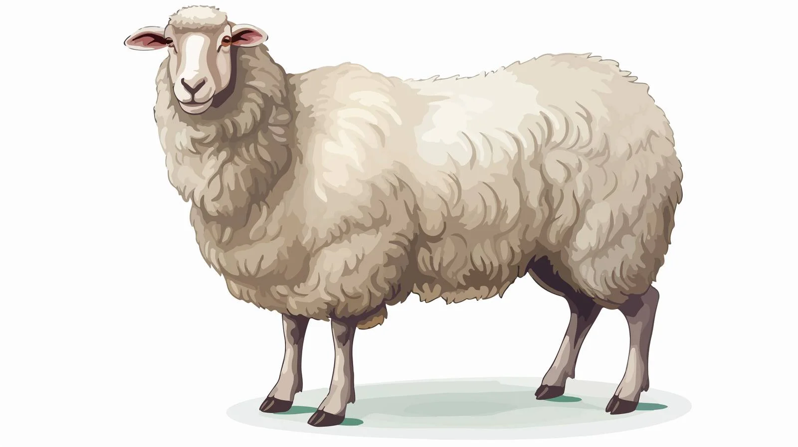 Hand-Drawn White Sheep Vector Illustration — free download from Dotvec