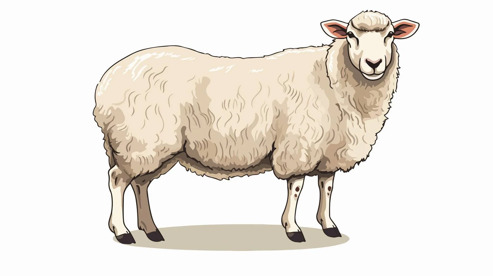 Hand-Drawn White Sheep Vector Illustration — free download from Dotvec