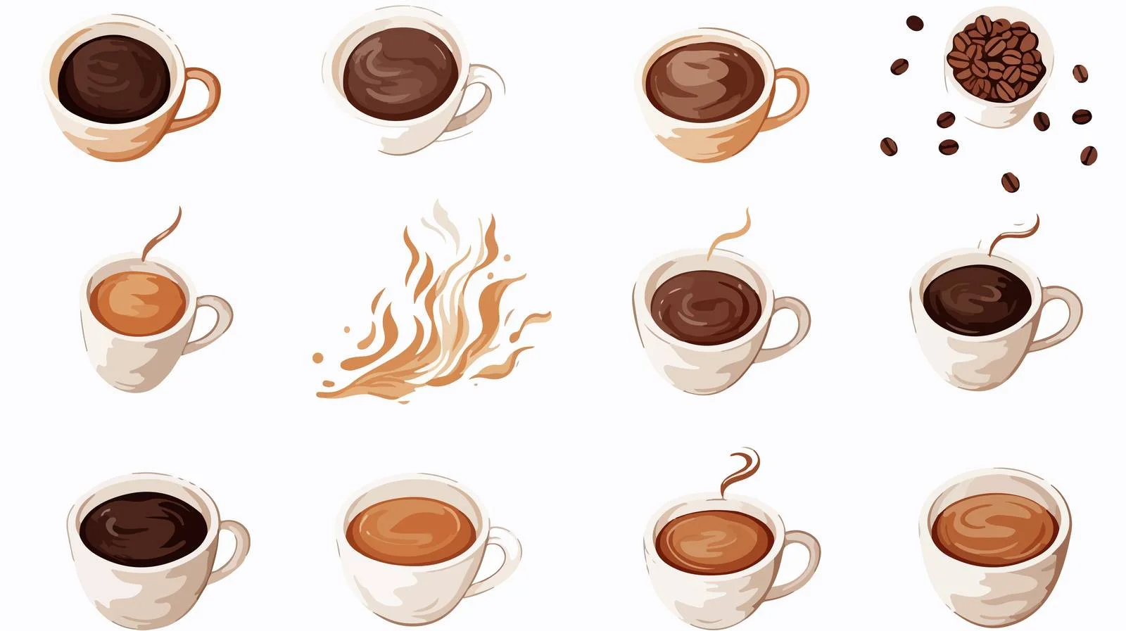 Elegant White Cups and Saucers — free download from Dotvec